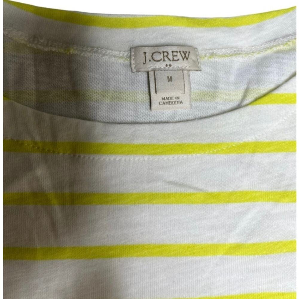 J.Crew white & bright neon yellow Medium nwot - Picture 3 of 3